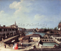 CANALETTO  DOLO ON THE BRENTA ARTIST PAINTING REPRODUCTION HANDMADE CANVAS REPRO