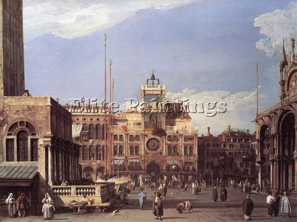 CANALETTO  PIAZZA SAN MARCO THE CLOCKTOWER ARTIST PAINTING REPRODUCTION HANDMADE