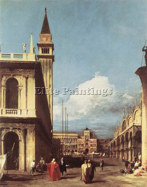 CANALETTO  THE PIAZZETTA LOOKING TOWARD THE CLOCK TOWER ARTIST PAINTING HANDMADE