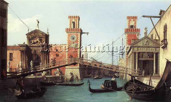 CANALETTO  VIEW OF THE ENTRANCE TO THE ARSENAL ARTIST PAINTING REPRODUCTION OIL