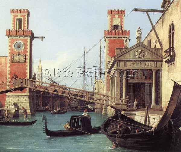 CANALETTO  VIEW OF THE ENTRANCE TO THE ARSENAL DETAIL ARTIST PAINTING HANDMADE