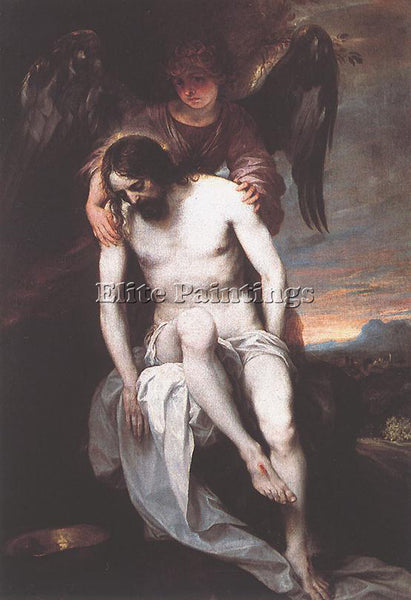 ALONSO CANO THE DEAD CHRIST SUPPORTED BY AN ANGEL ARTIST PAINTING REPRODUCTION