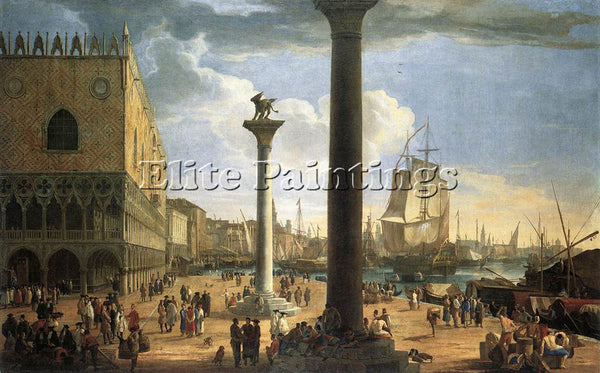 LUCA CARLEVARIS THE MOLO WITH THE DUCAL PALACE ARTIST PAINTING REPRODUCTION OIL