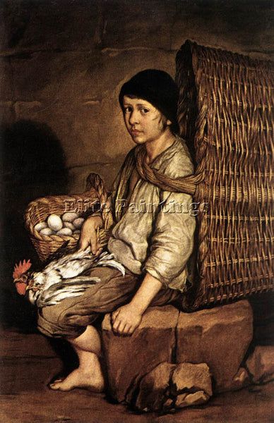 GIACOMO CERUTI BOY WITH A BASKET ARTIST PAINTING REPRODUCTION HANDMADE OIL REPRO
