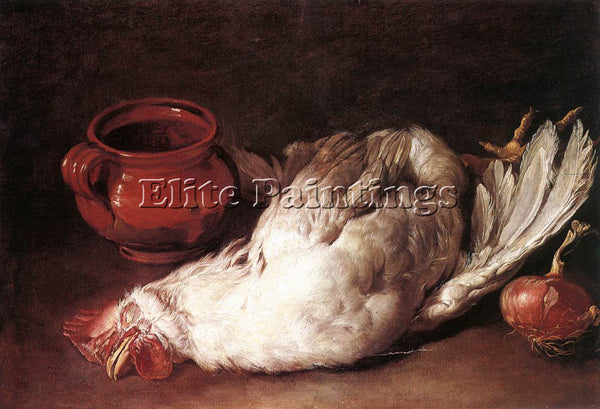 GIACOMO CERUTI STILL LIFE WITH HEN ONION AND POT ARTIST PAINTING HANDMADE CANVAS