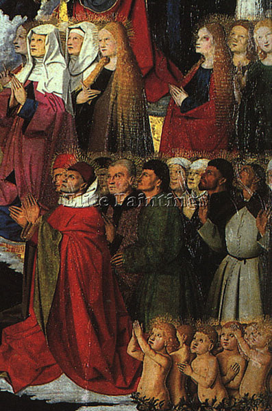 ENGUERRAND CHARONTON THE CORONATION OF THE VIRGIN DETAIL THE CROWD REPRODUCTION