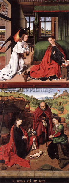 PETRUS CHRISTUS ANNUNCIATION AND NATIVITY ARTIST PAINTING REPRODUCTION HANDMADE
