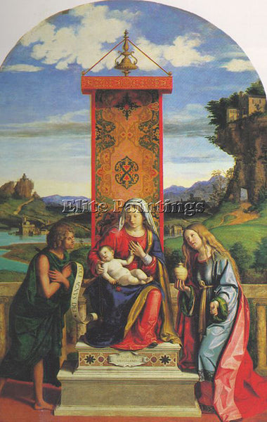 CIMA DA CONEGLIANO THE MADONNA AND CHILD WITH ST JOHN BAPTIST AND MARY MAGDALEN