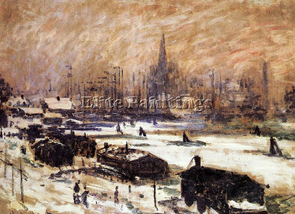 CLAUDE MONET AMSTERDAM IN THE SNOW ARTIST PAINTING REPRODUCTION HANDMADE OIL ART