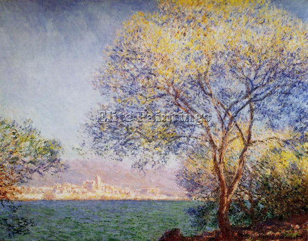 CLAUDE MONET ANTIBES IN THE MORNING ARTIST PAINTING REPRODUCTION HANDMADE OIL