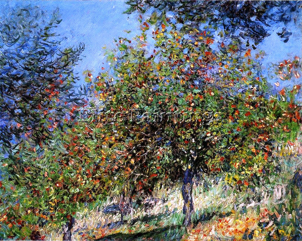 CLAUDE MONET APPLE TREES ON THE CHANTEMESLE HILL ARTIST PAINTING HANDMADE CANVAS