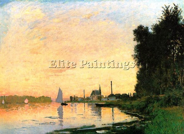CLAUDE MONET ARGENTEUIL LATE AFTERNOON ARTIST PAINTING REPRODUCTION HANDMADE OIL