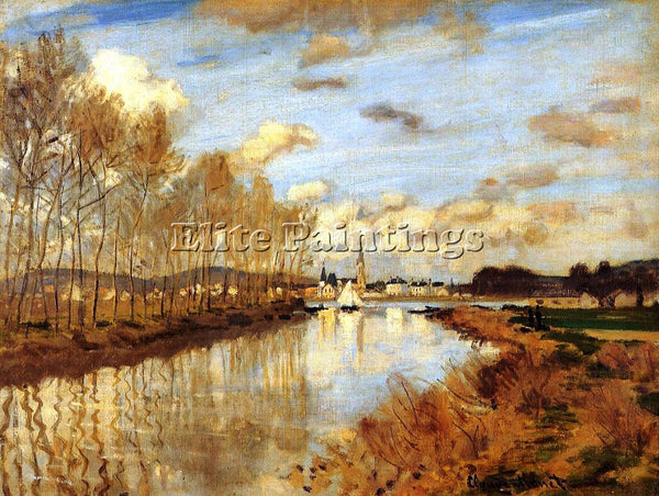 CLAUDE MONET ARGENTEUIL SEEN FROM THE SMALL ARM OF THE SEINE 2 PAINTING HANDMADE