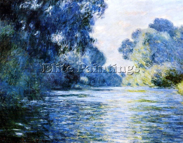 CLAUDE MONET ARM OF THE SEINE AT GIVERNY ARTIST PAINTING REPRODUCTION HANDMADE