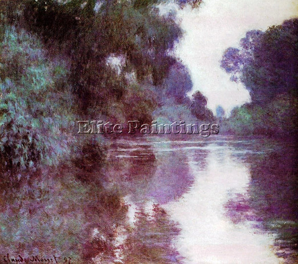 CLAUDE MONET ARM OF THE SEINE NEAR GIVERNY 2 ARTIST PAINTING HANDMADE OIL CANVAS