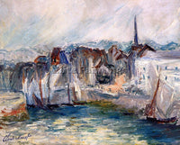 CLAUDE MONET BATEAUX DANS LE PORT DE HONFLEUR 1917 ARTIST PAINTING REPRODUCTION