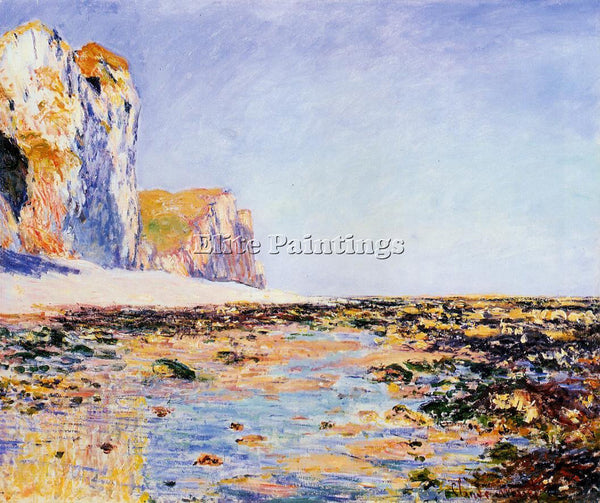 CLAUDE MONET BEACH AND CLIFFS AT POURVILLE MORNING EFFECT ARTIST PAINTING CANVAS