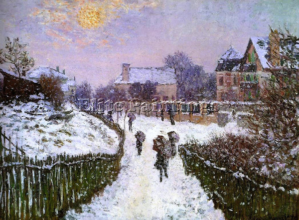 CLAUDE MONET BOULEVARD ST DENIS ARGENTEUIL SNOW EFFECT ARTIST PAINTING HANDMADE