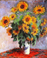 CLAUDE MONET BOUQUET OF SUNFLOWERS ARTIST PAINTING REPRODUCTION HANDMADE OIL ART