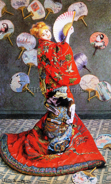 CLAUDE MONET CAMILLE IN JAPANNESE COSTUME ARTIST PAINTING REPRODUCTION HANDMADE