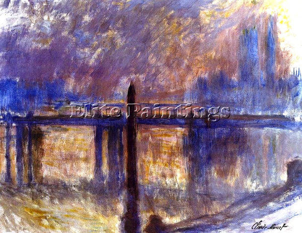CLAUDE MONET CHARING CROSS BRIDGE AND CLEOPATRA S NEEDLE ARTIST PAINTING CANVAS