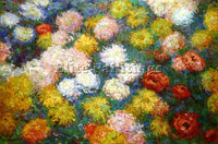 CLAUDE MONET CHRYSANTHEMUMS 3 ARTIST PAINTING REPRODUCTION HANDMADE CANVAS REPRO