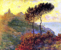 CLAUDE MONET CHURCH AT VARENGEVILLE AGAINST THE SUNSET ARTIST PAINTING HANDMADE