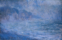 CLAUDE MONET CLIFF AT POURVILLE RAIN ARTIST PAINTING REPRODUCTION HANDMADE OIL