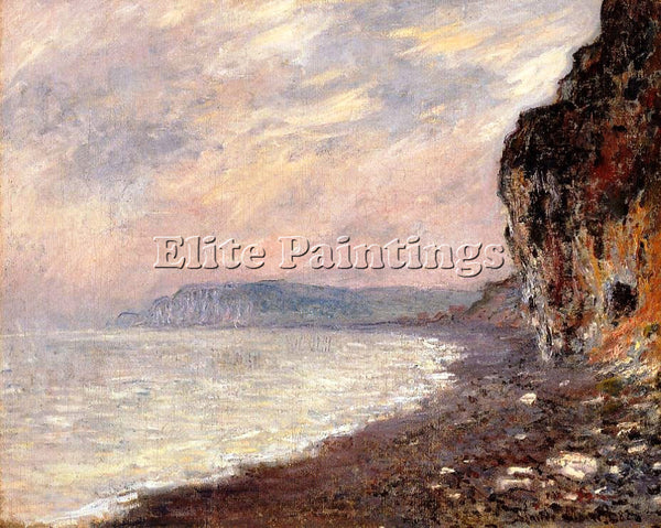 CLAUDE MONET CLIFF AT POURVILLE IN THE FOG ARTIST PAINTING REPRODUCTION HANDMADE