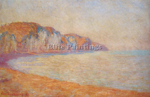 CLAUDE MONET CLIFF AT POURVILLE IN THE MORNING ARTIST PAINTING REPRODUCTION OIL