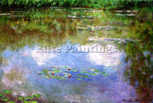 CLAUDE MONET CLOUDS ON POND ARTIST PAINTING REPRODUCTION HANDMADE OIL CANVAS ART