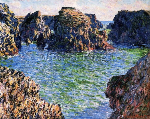 CLAUDE MONET COMING INTO PORT GOULPHAR BELLE ILE ARTIST PAINTING HANDMADE CANVAS