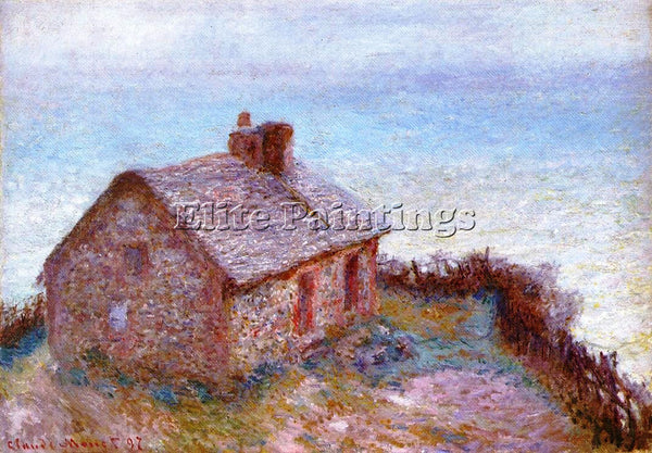 CLAUDE MONET CUSTOMS HOUSE AT VARENGEVILLE ARTIST PAINTING REPRODUCTION HANDMADE
