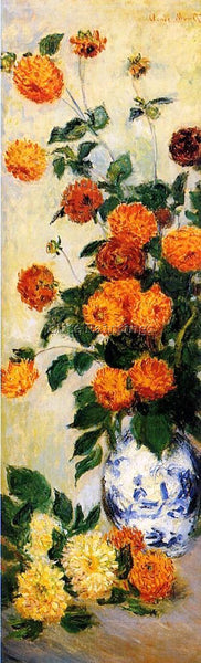 CLAUDE MONET DAHLIAS 1 ARTIST PAINTING REPRODUCTION HANDMADE CANVAS REPRO WALL