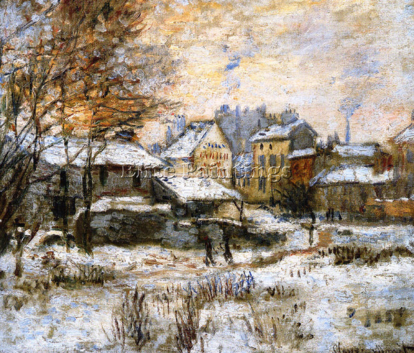 CLAUDE MONET EFFET DE NEIGE SOLEIL COUCHANT 1875 ARTIST PAINTING HANDMADE CANVAS