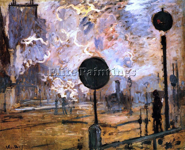 CLAUDE MONET EXTERIOR OF SAINT LAZARE STATION THE SIGNAL ARTIST PAINTING CANVAS