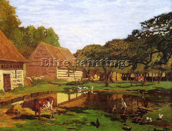 CLAUDE MONET FARMYARD IN NORMANDY ARTIST PAINTING REPRODUCTION HANDMADE OIL DECO
