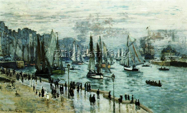 CLAUDE MONET FISHING BOATS LEAVING THE HARBOR LE HAVRE 1874 ARTIST PAINTING OIL