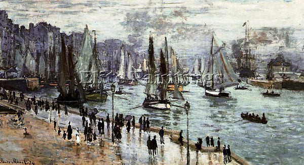 CLAUDE MONET FISHING BOATS LEAVING THE PORT OF LE HAVRE ARTIST PAINTING HANDMADE