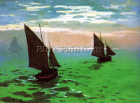 CLAUDE MONET FISHING BOATS AT SEA ARTIST PAINTING REPRODUCTION HANDMADE OIL DECO