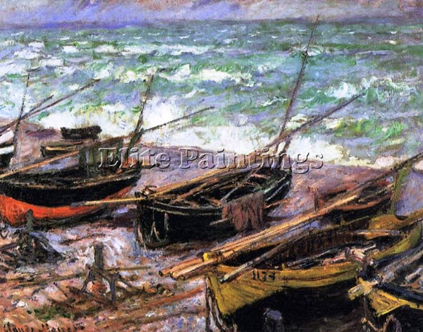 CLAUDE MONET FISHING BOATS ARTIST PAINTING REPRODUCTION HANDMADE OIL CANVAS DECO