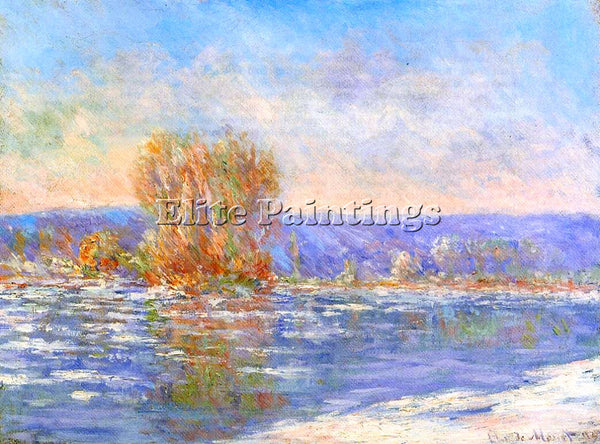 CLAUDE MONET FLOATING ICE NEAR BENNECOURT ARTIST PAINTING REPRODUCTION HANDMADE