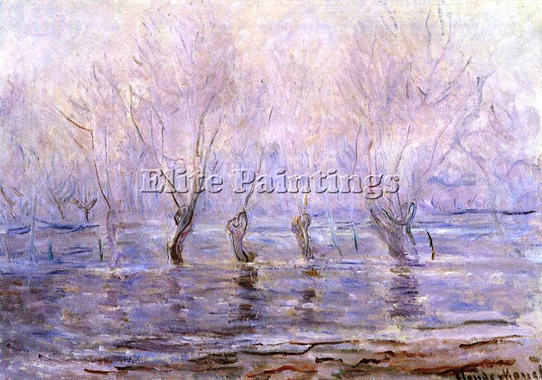 CLAUDE MONET FLOOD AT GIVERNY ARTIST PAINTING REPRODUCTION HANDMADE CANVAS REPRO