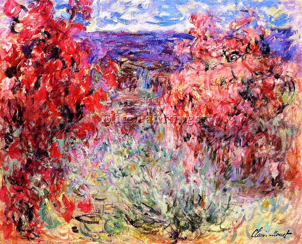 CLAUDE MONET FLOWERING TREES NEAR THE COAST ARTIST PAINTING HANDMADE OIL CANVAS