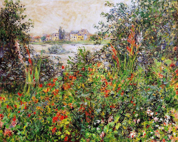 CLAUDE MONET FLOWERS AT VETHEUIL ARTIST PAINTING REPRODUCTION HANDMADE OIL REPRO