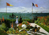 CLAUDE MONET GARDEN AT SAINTE ADRESSE 1867 ARTIST PAINTING REPRODUCTION HANDMADE