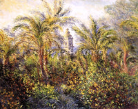 CLAUDE MONET GARDEN IN BORDIGHERA MORNING EFFECT ARTIST PAINTING HANDMADE CANVAS