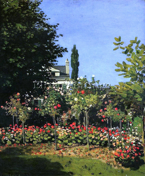 CLAUDE MONET GARDEN IN FLOWER ARTIST PAINTING REPRODUCTION HANDMADE CANVAS REPRO
