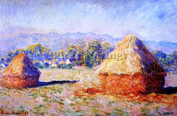 CLAUDE MONET GRAINSTACKS IN THE SUNLIGHT MORNING EFFECT ARTIST PAINTING HANDMADE