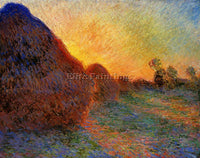 CLAUDE MONET GRAINSTACKS ARTIST PAINTING REPRODUCTION HANDMADE CANVAS REPRO WALL